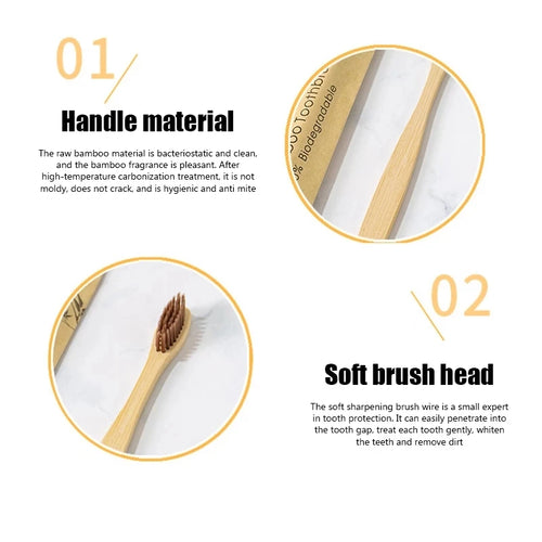 100-Pack Eco Bamboo Toothbrushes – Soft Bristles, Biodegradable & Reusable | Zero Waste Vegan Oral Care