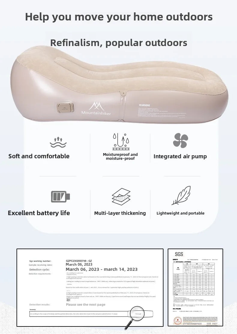 „CloudRest™ Pro – Inflatable Sofa Mattress for Camping, Travel & Chill”