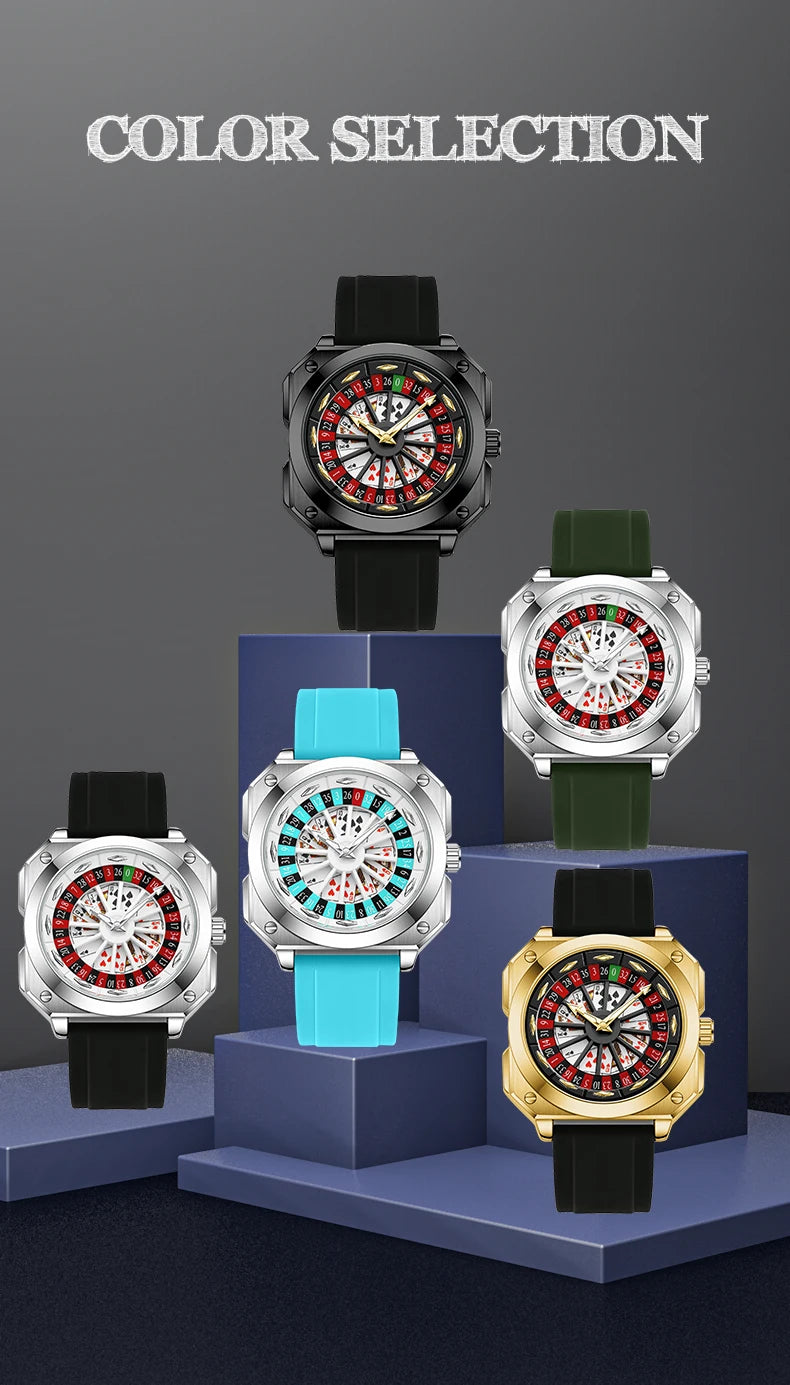 2025 VAVAVOOM Roulette Watch – Sporty & Fashion Silicone Strap with Night Light | Original Square Gift Edition