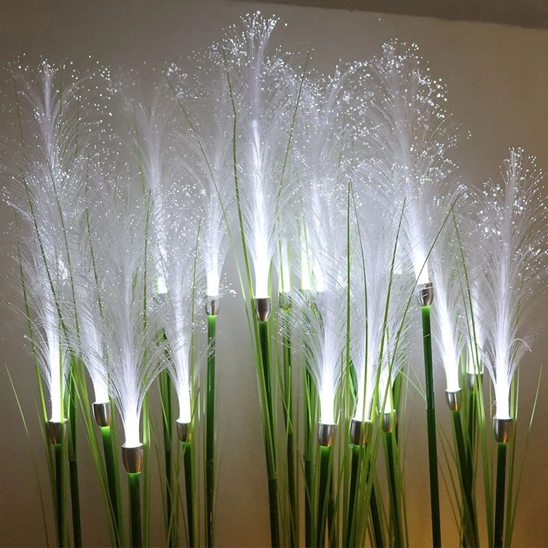 Solar “Bull-Rush” Fiber-Optic Garden Lights – Waterproof Lawn Lamps with Realistic Flower Glow