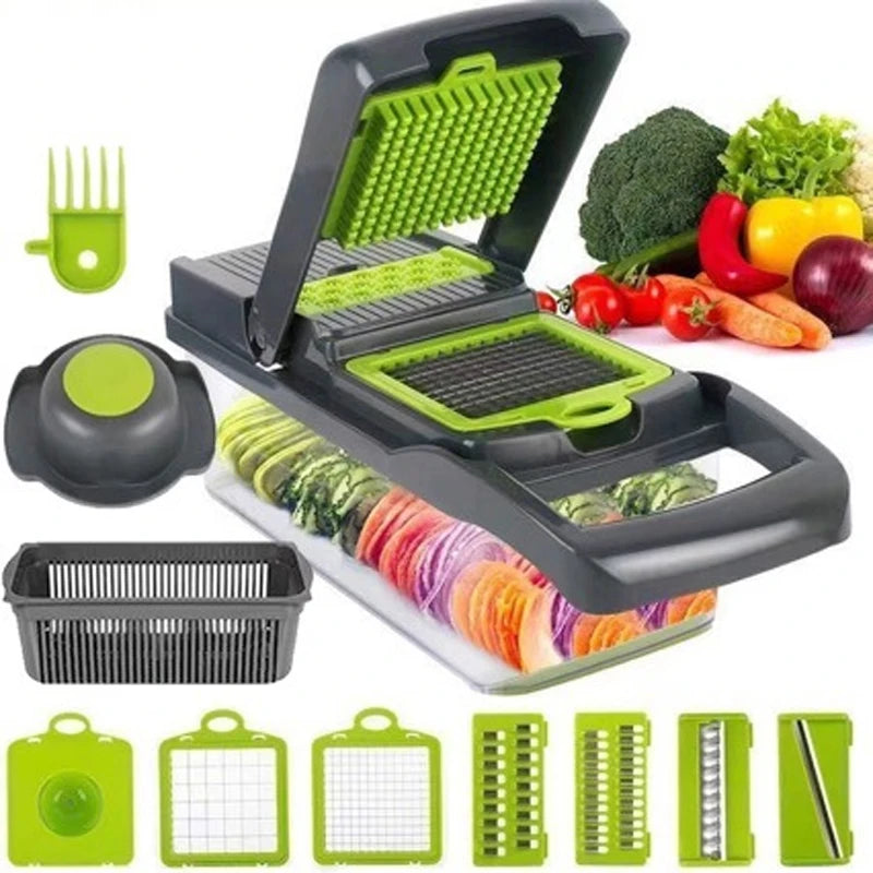 🍅 Slice, dice, grate & chop like a pro – all in one tool!