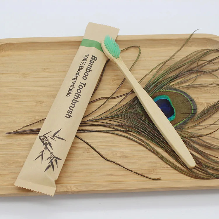 100-Pack Eco Bamboo Toothbrushes – Soft Bristles, Biodegradable & Reusable | Zero Waste Vegan Oral Care