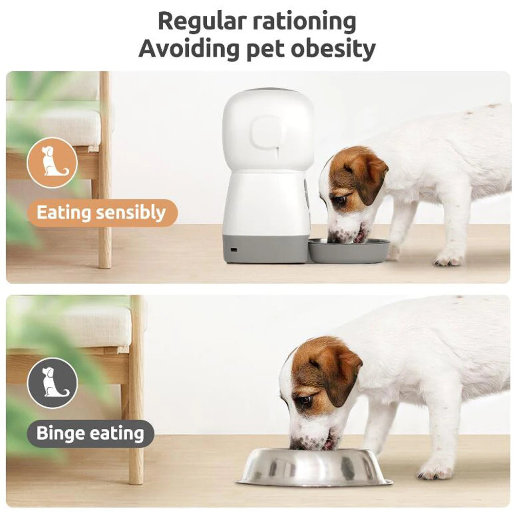 Smart Wi-Fi Automatic Pet Feeder 3.5L – Voice-Controlled Cat & Dog Food Dispenser with Timer & Slow-Feed System