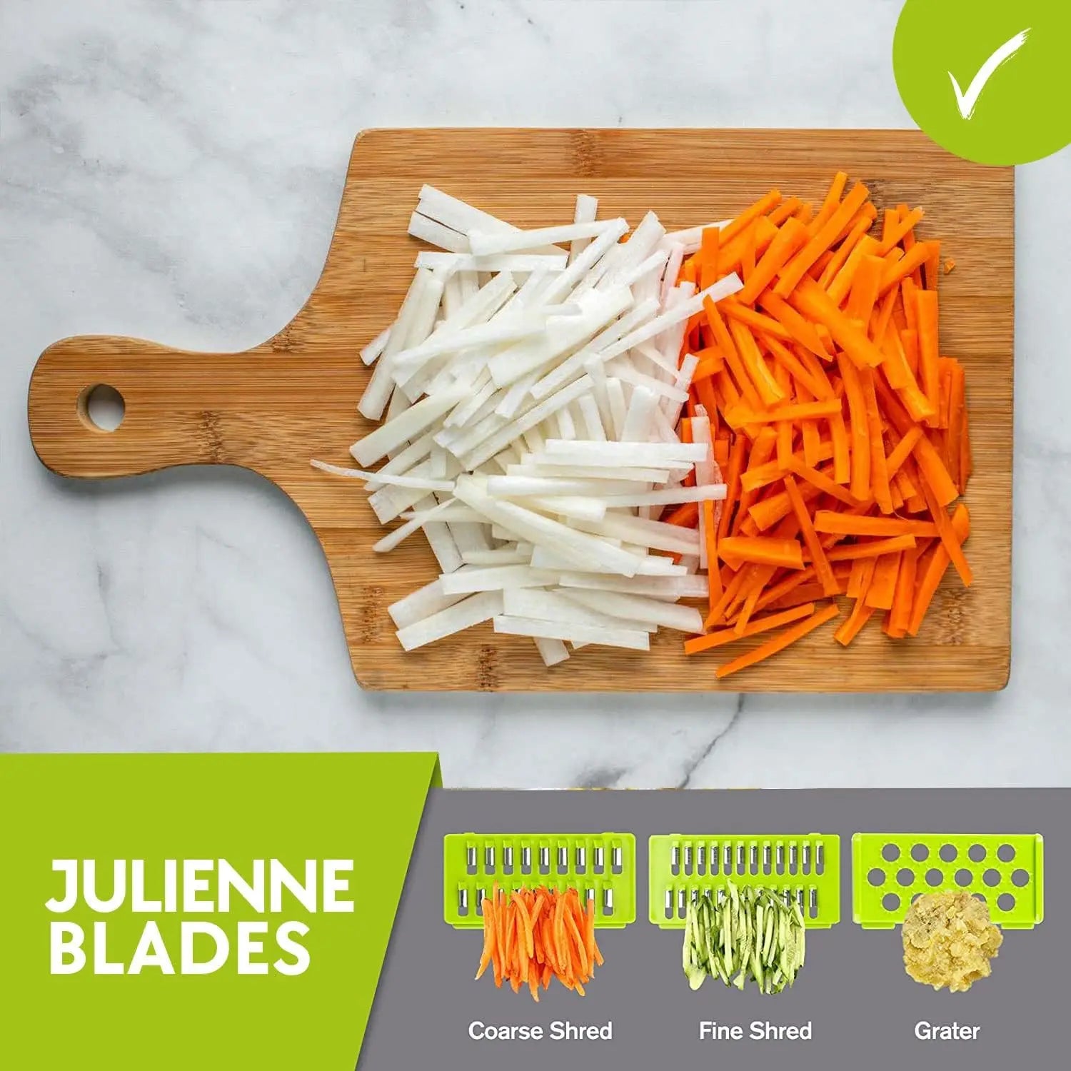 🍅 Slice, dice, grate & chop like a pro – all in one tool!