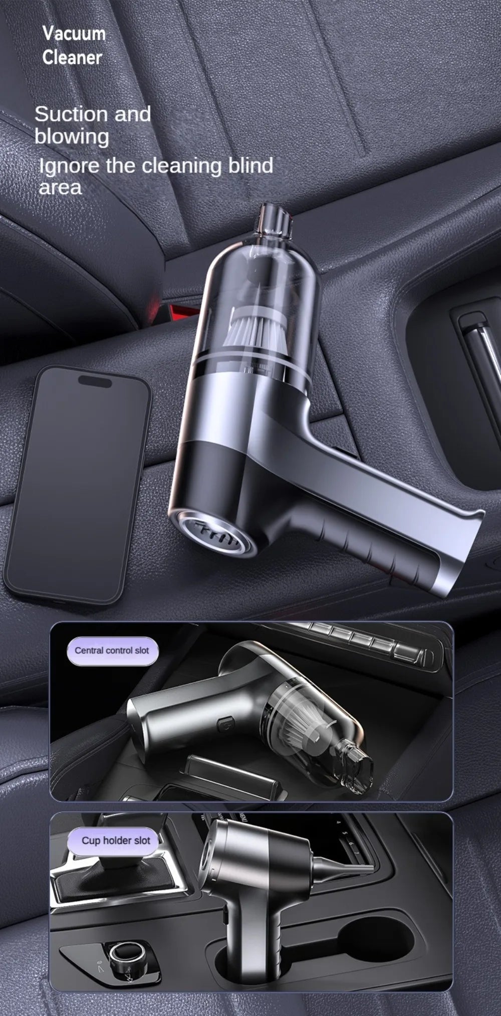 PowerBlast 15000PA Cordless Car & Home Vacuum Cleaner – Ultra Compact, Ultra Strong
