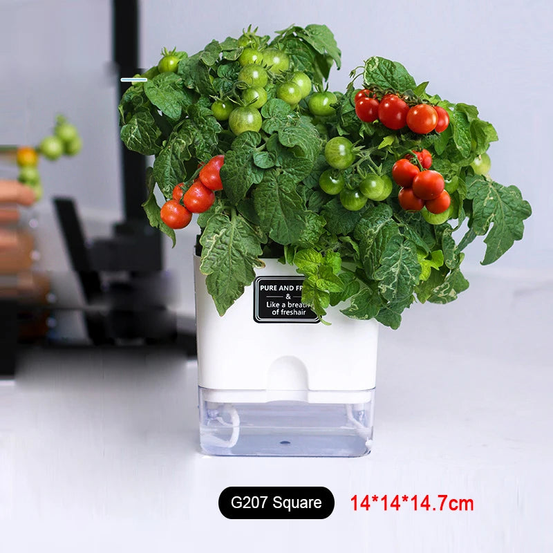 Lazy Self-Watering Plant Pot – Modern Double-Layer Design with Smart Cotton Wick | Indoor & Outdoor