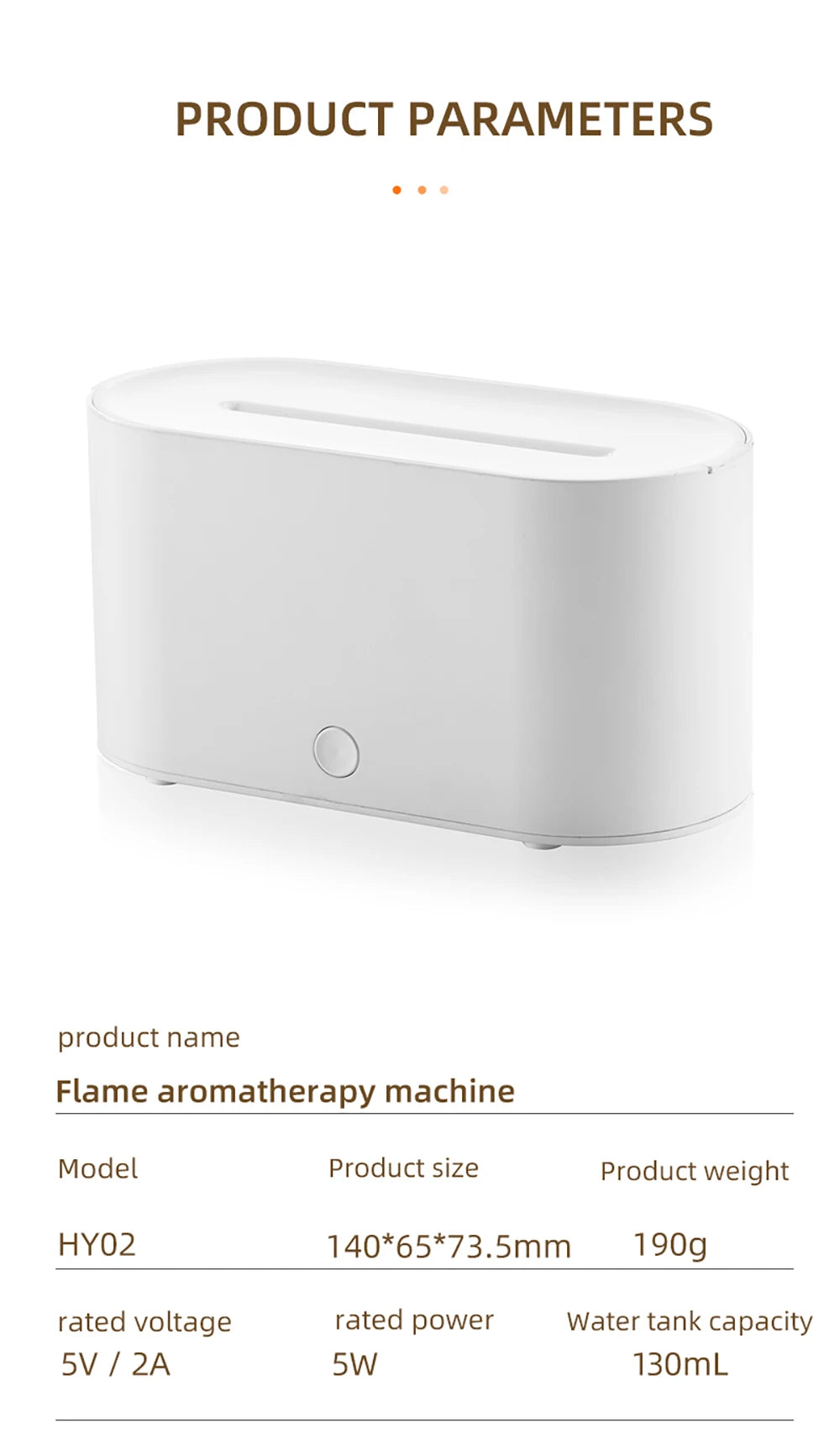 Aroma Diffuser with Flame Effect – USB Humidifier & Essential Oil Diffuser with Night Light