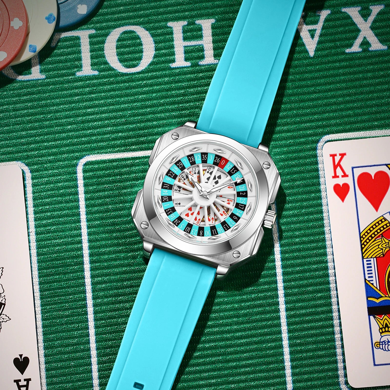 2025 VAVAVOOM Roulette Watch – Sporty & Fashion Silicone Strap with Night Light | Original Square Gift Edition
