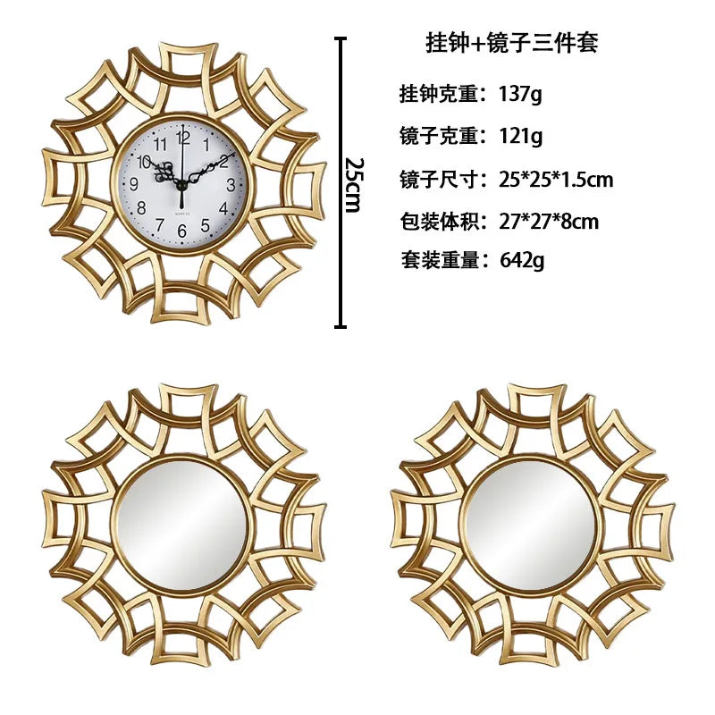 Retro Wall Clock – Elegant European-Inspired Living Room Accent