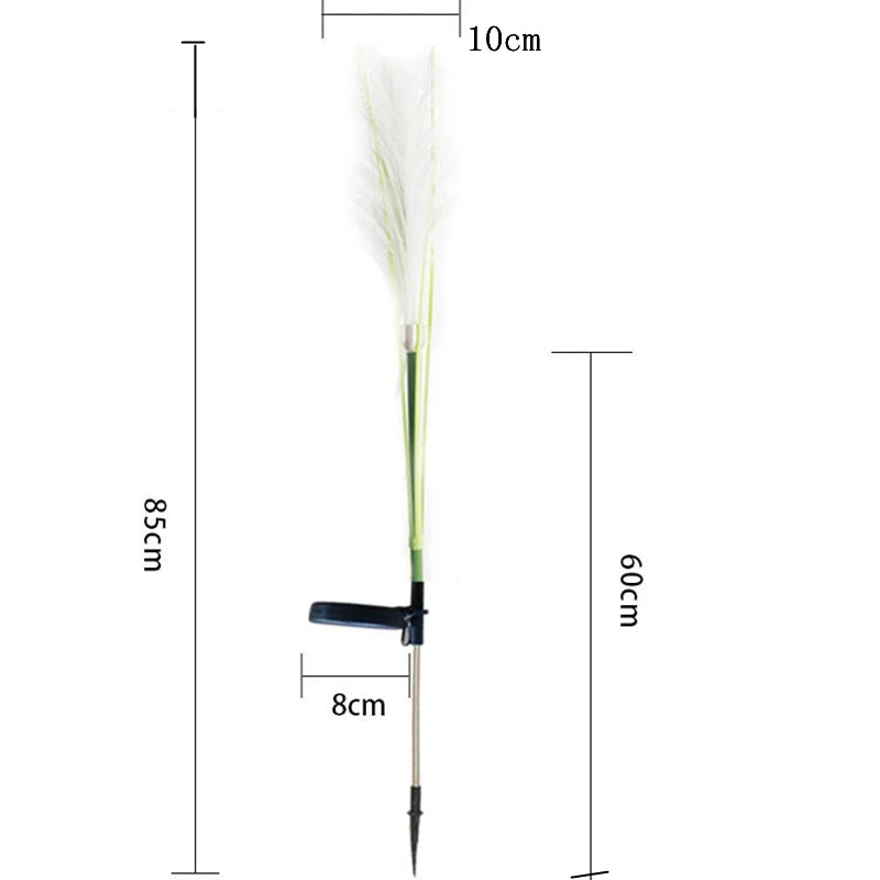 Solar “Bull-Rush” Fiber-Optic Garden Lights – Waterproof Lawn Lamps with Realistic Flower Glow