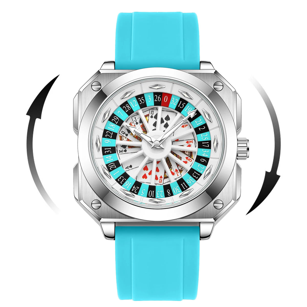 2025 VAVAVOOM Roulette Watch – Sporty & Fashion Silicone Strap with Night Light | Original Square Gift Edition