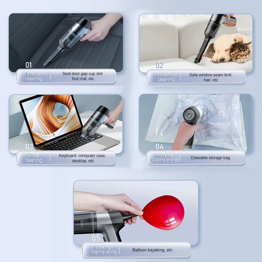 PowerBlast 15000PA Cordless Car & Home Vacuum Cleaner – Ultra Compact, Ultra Strong