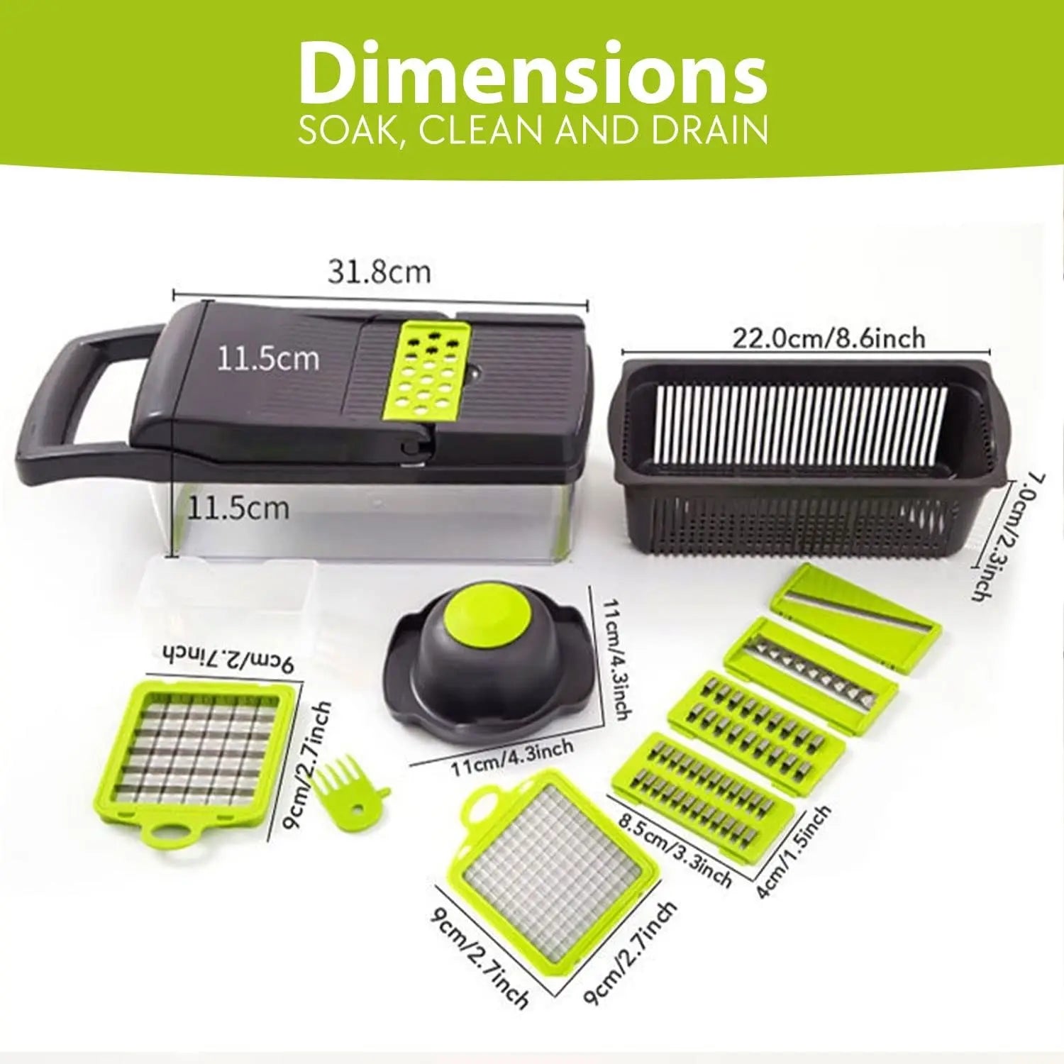 🍅 Slice, dice, grate & chop like a pro – all in one tool!