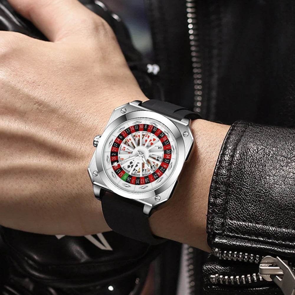 2025 VAVAVOOM Roulette Watch – Sporty & Fashion Silicone Strap with Night Light | Original Square Gift Edition