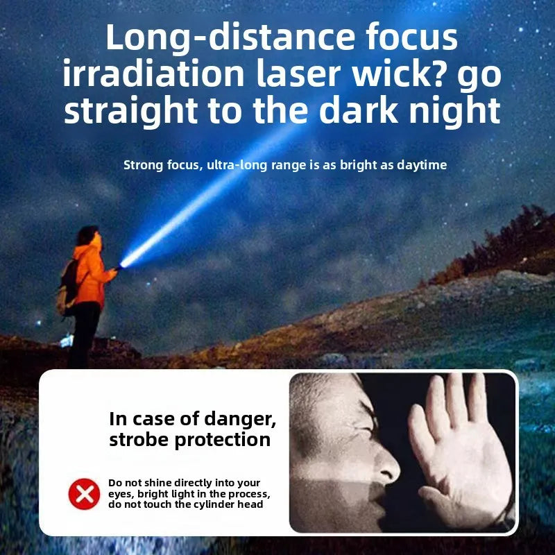 LED Tactical Flashlight – Rechargeable, Waterproof, Smart Display