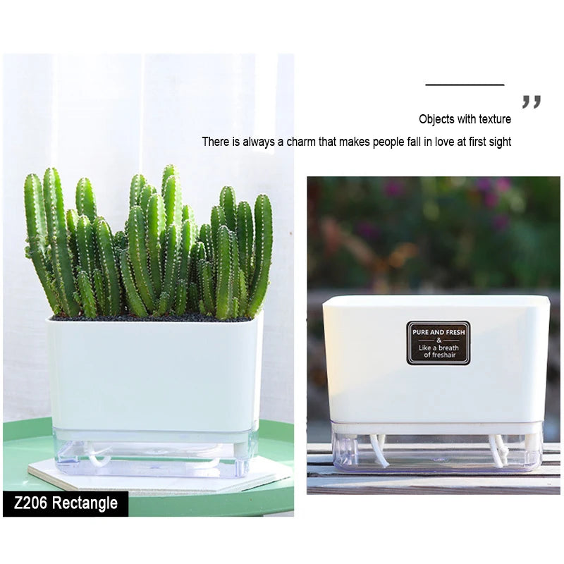 Lazy Self-Watering Plant Pot – Modern Double-Layer Design with Smart Cotton Wick | Indoor & Outdoor