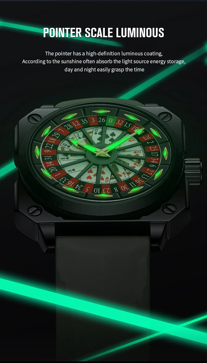 2025 VAVAVOOM Roulette Watch – Sporty & Fashion Silicone Strap with Night Light | Original Square Gift Edition