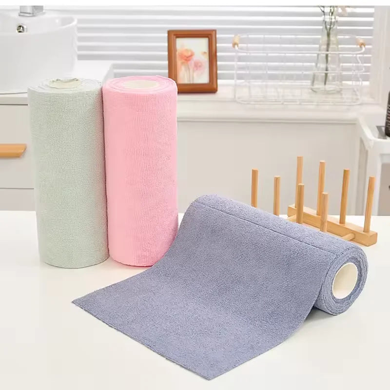 Eco Reusable Cleaning Towels – 20-Sheet Microfiber Roll for Kitchen & Home