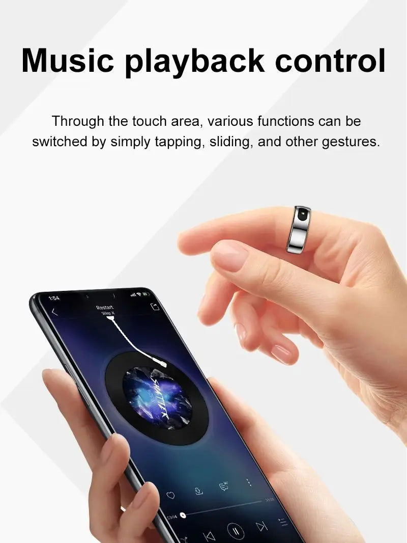 R08 Smart Ring – Touch Control, Health Monitor & Waterproof IP68, Skin Temp Tracker