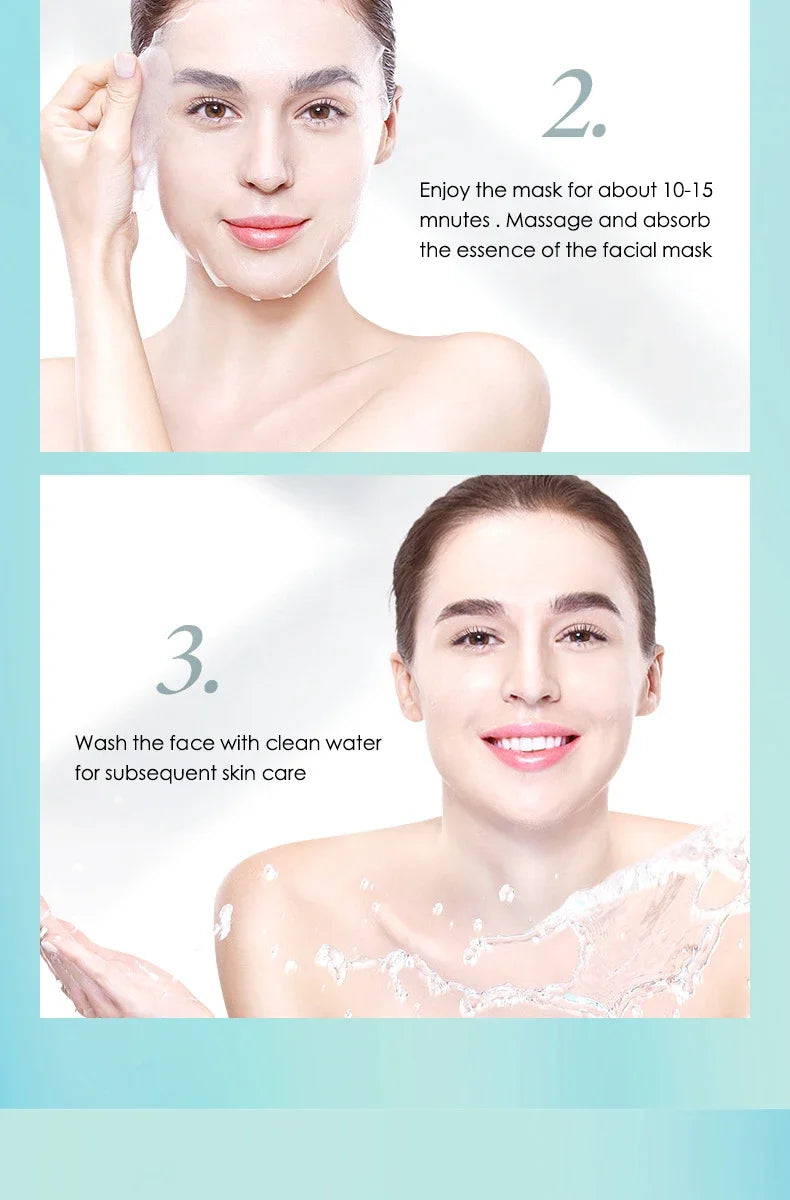 10x Hyaluronic Acid Face Masks – Intense Hydration & Pore Refining Sheet Mask Set