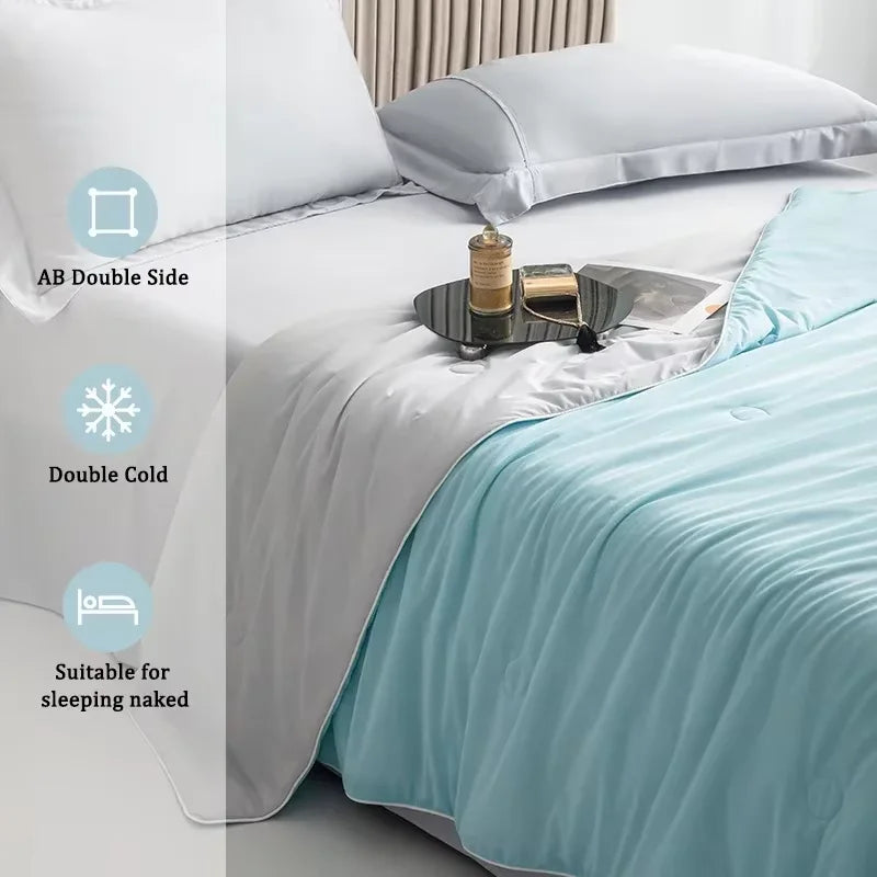 Cooling Blanket – Silky Lightweight Summer Comforter with Double-Sided Cooling Fabric