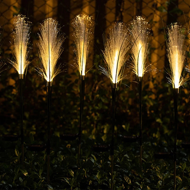 Solar “Bull-Rush” Fiber-Optic Garden Lights – Waterproof Lawn Lamps with Realistic Flower Glow