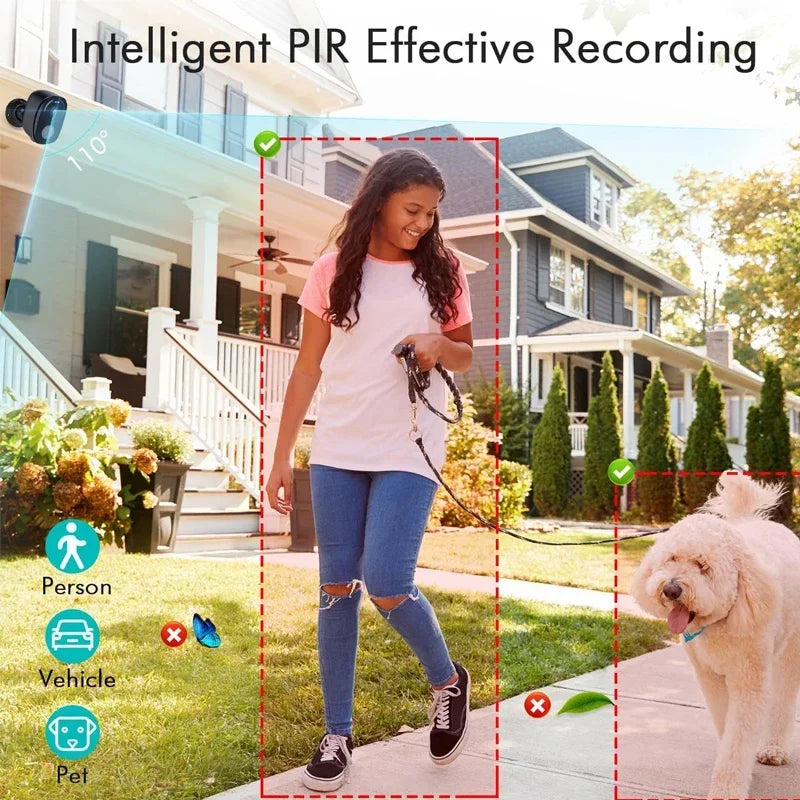 GuardianVision™ 2K Wireless Outdoor Security Camera – AI Motion Detection, Siren & Night Vision, IP66 Waterproof