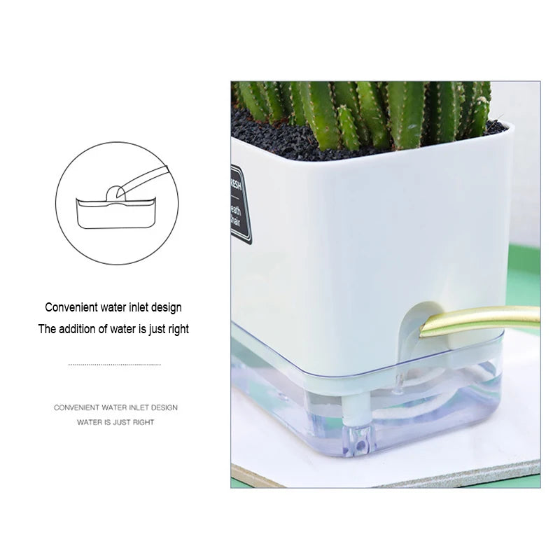 Lazy Self-Watering Plant Pot – Modern Double-Layer Design with Smart Cotton Wick | Indoor & Outdoor