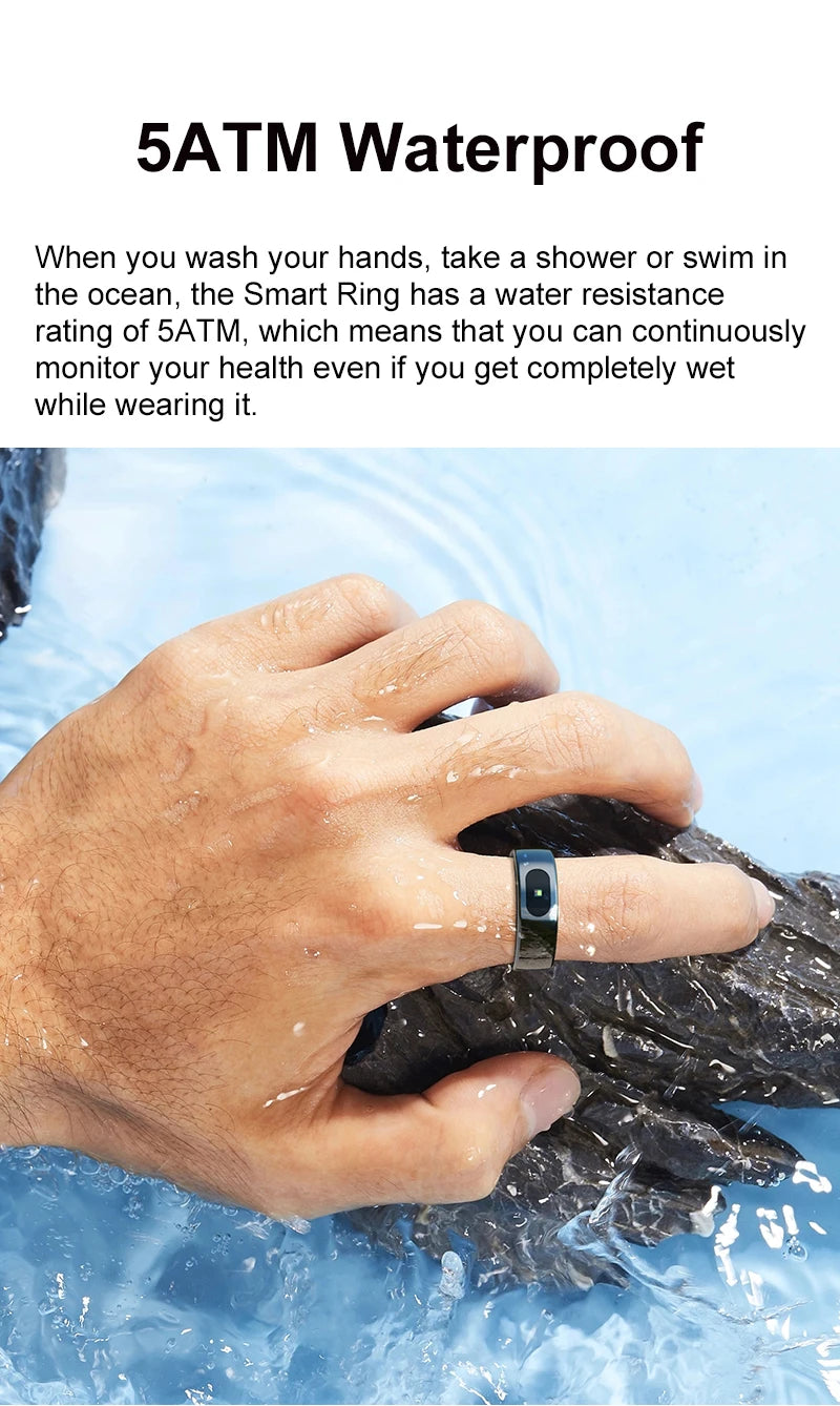 R08 Smart Ring – Touch Control, Health Monitor & Waterproof IP68, Skin Temp Tracker