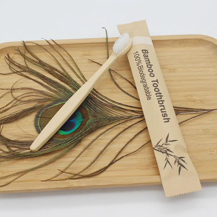 100-Pack Eco Bamboo Toothbrushes – Soft Bristles, Biodegradable & Reusable | Zero Waste Vegan Oral Care