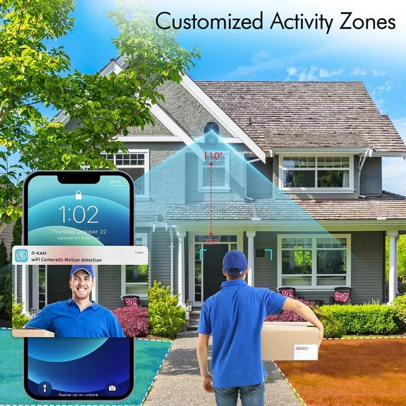 GuardianVision™ 2K Wireless Outdoor Security Camera – AI Motion Detection, Siren & Night Vision, IP66 Waterproof