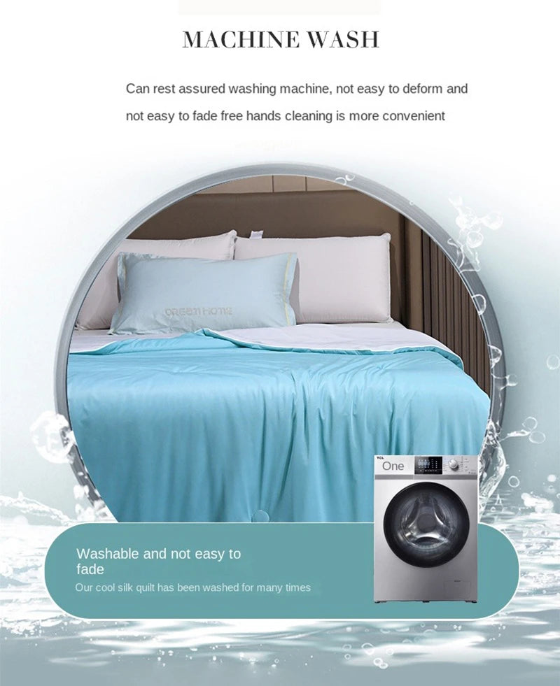 Cooling Blanket – Silky Lightweight Summer Comforter with Double-Sided Cooling Fabric