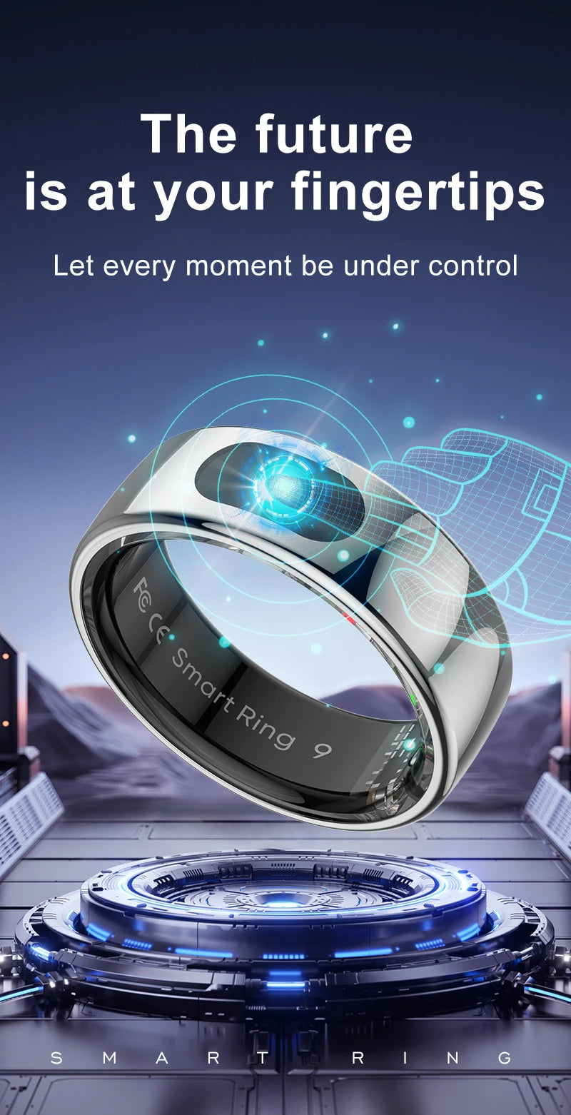 R08 Smart Ring – Touch Control, Health Monitor & Waterproof IP68, Skin Temp Tracker