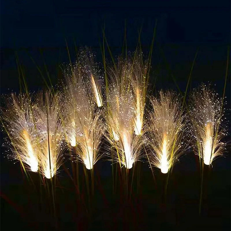 Solar “Bull-Rush” Fiber-Optic Garden Lights – Waterproof Lawn Lamps with Realistic Flower Glow