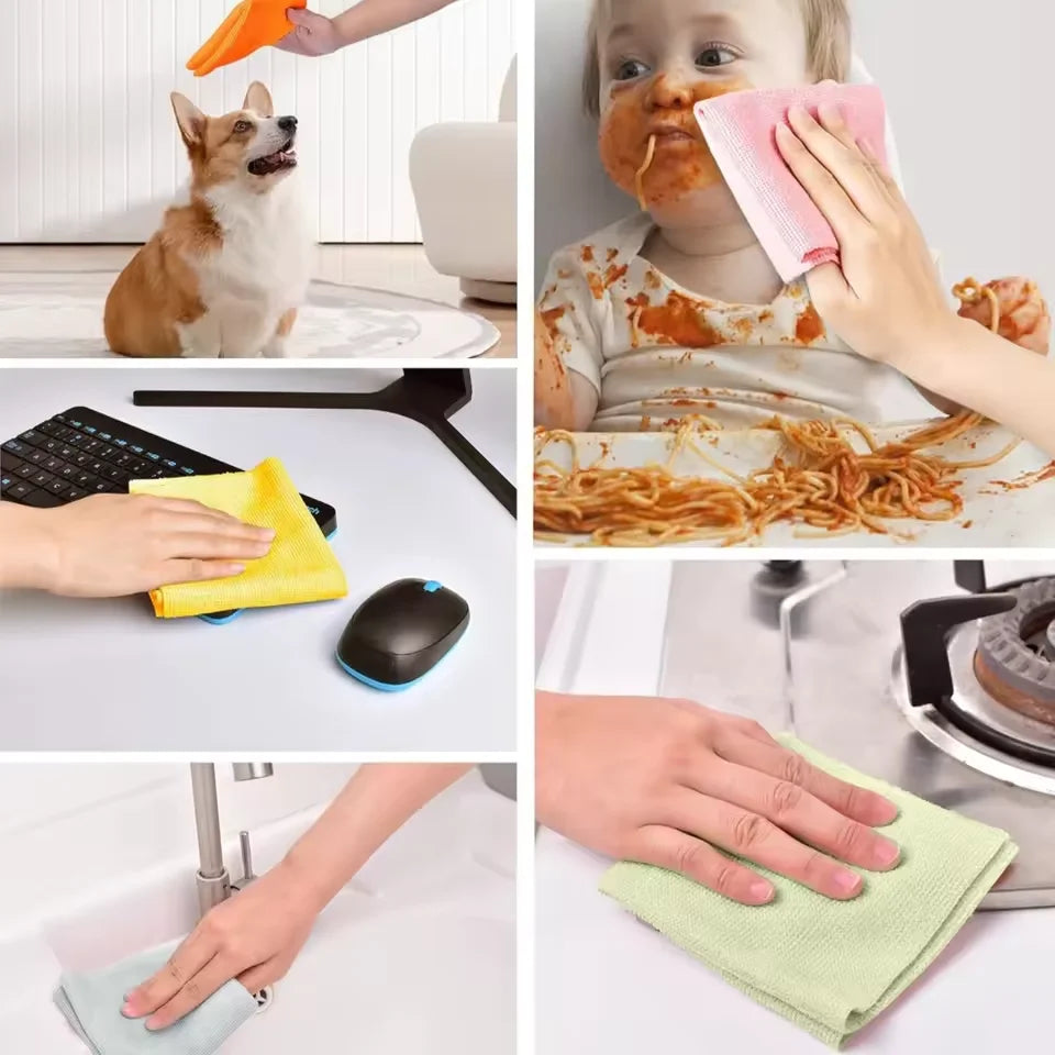 Eco Reusable Cleaning Towels – 20-Sheet Microfiber Roll for Kitchen & Home