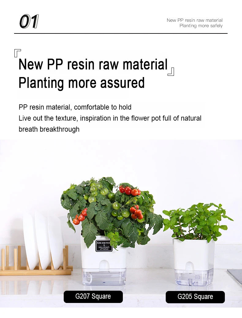 Lazy Self-Watering Plant Pot – Modern Double-Layer Design with Smart Cotton Wick | Indoor & Outdoor