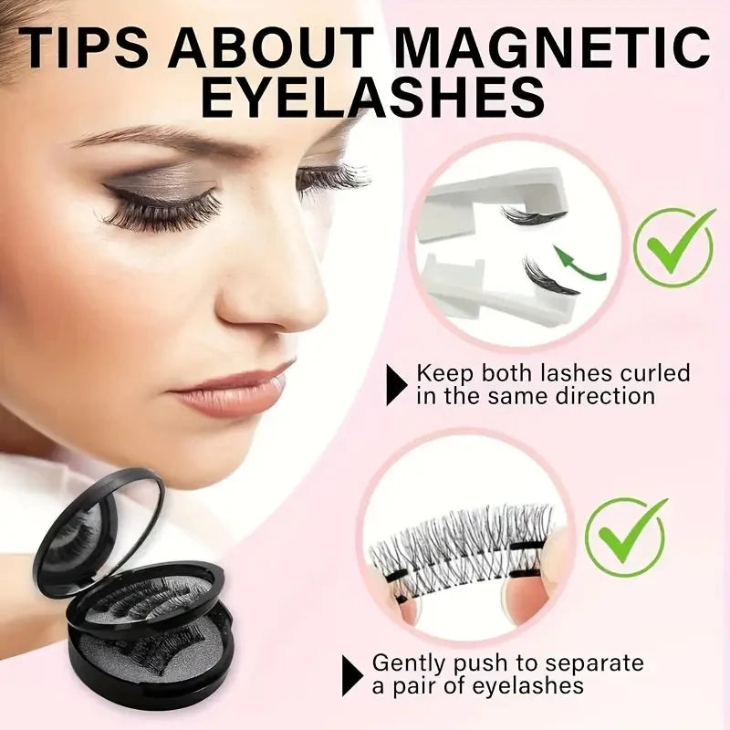 Magnetic  Eyelashes Kit - Natural Look  ,Waterproof& Reusable Beauty Must-Have