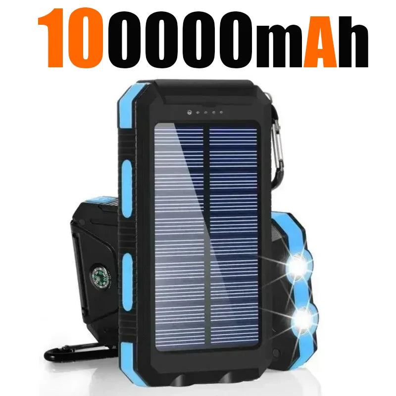 Ultra High-Capacity 200,000mAh Solar Power Bank – Dual USB, Waterproof, Built for the Wild