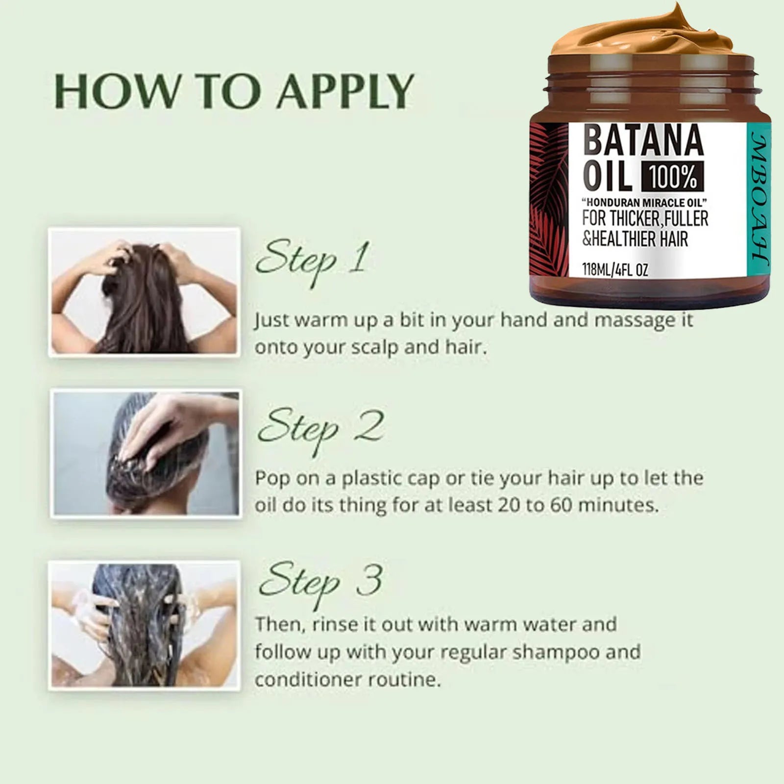 100% Pure Unrefined Batana Oil – Natural Hair Growth Elixir for Thicker, Healthier Hair