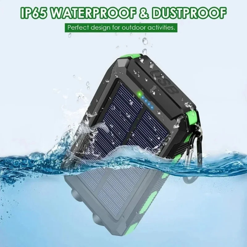 Ultra High-Capacity 200,000mAh Solar Power Bank – Dual USB, Waterproof, Built for the Wild