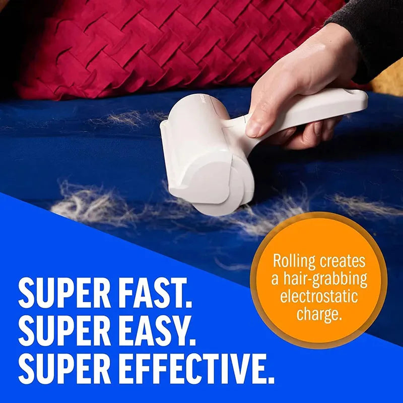 Pet Hair Remover Roller Removing Dog Cat Self Cleaning Lint Pet Hair Remover Pet Hair Remov Cleaning One Hand Operate