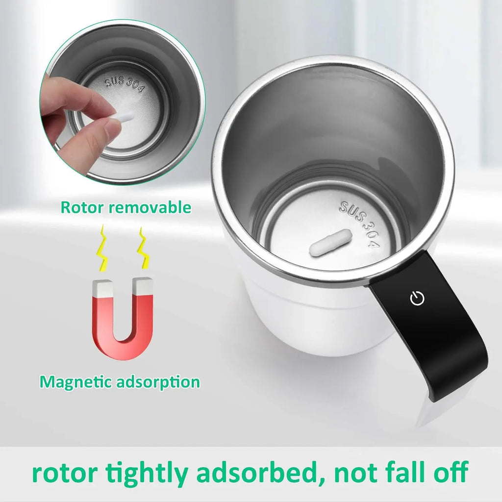 Smart Self-Mixing Magnetic Mug – USB Rechargeable Thermal Coffee Cup with LED Display