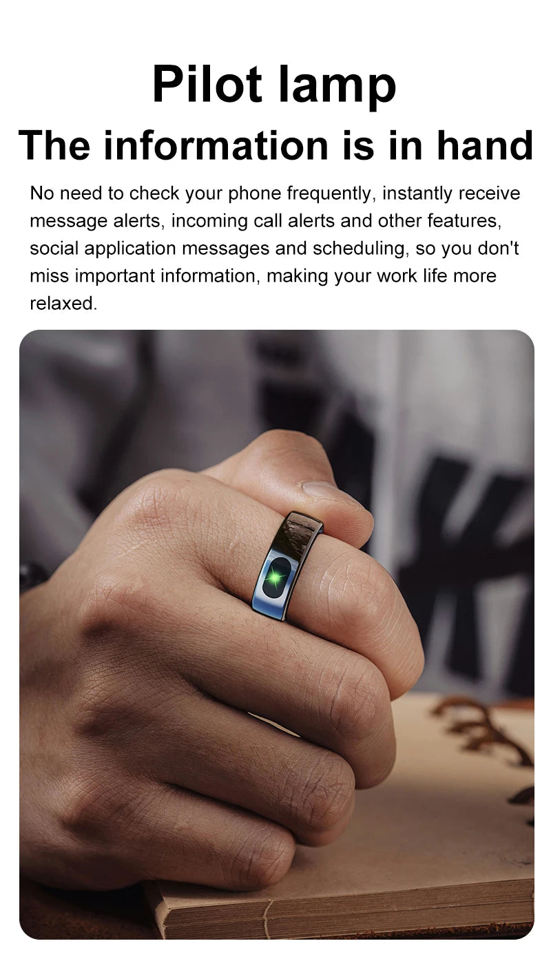R08 Smart Ring – Touch Control, Health Monitor & Waterproof IP68, Skin Temp Tracker