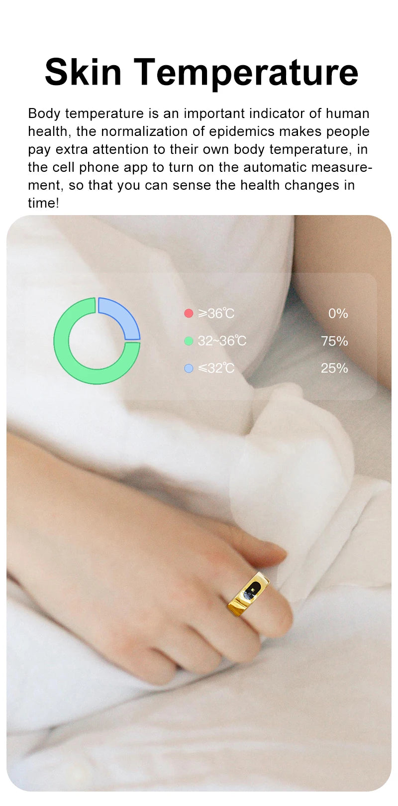 R08 Smart Ring – Touch Control, Health Monitor & Waterproof IP68, Skin Temp Tracker