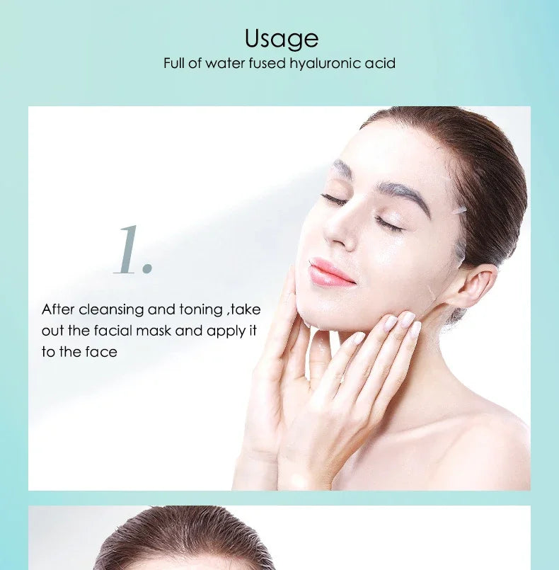 10x Hyaluronic Acid Face Masks – Intense Hydration & Pore Refining Sheet Mask Set