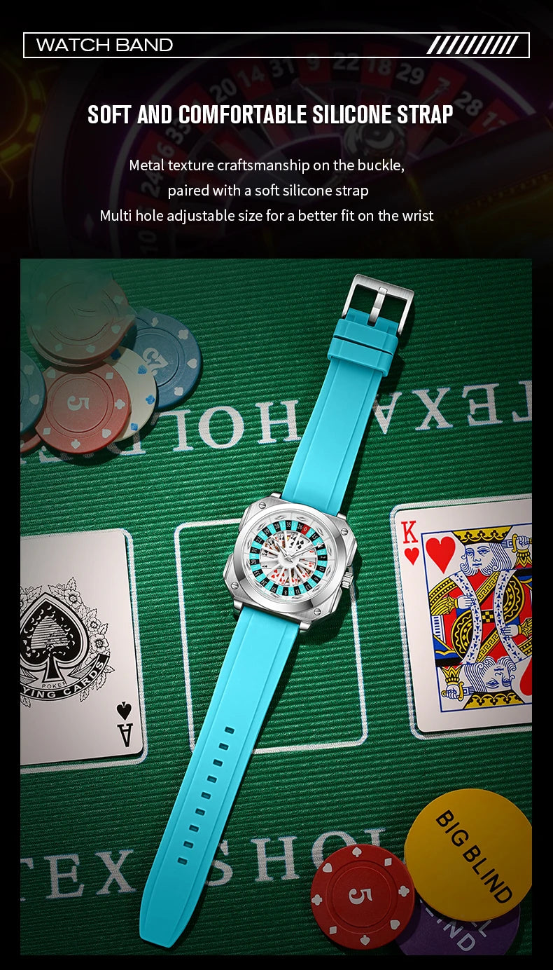 2025 VAVAVOOM Roulette Watch – Sporty & Fashion Silicone Strap with Night Light | Original Square Gift Edition