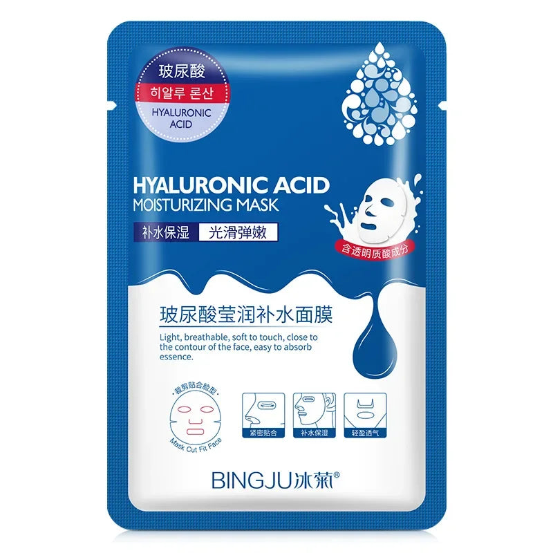 10x Hyaluronic Acid Face Masks – Intense Hydration & Pore Refining Sheet Mask Set