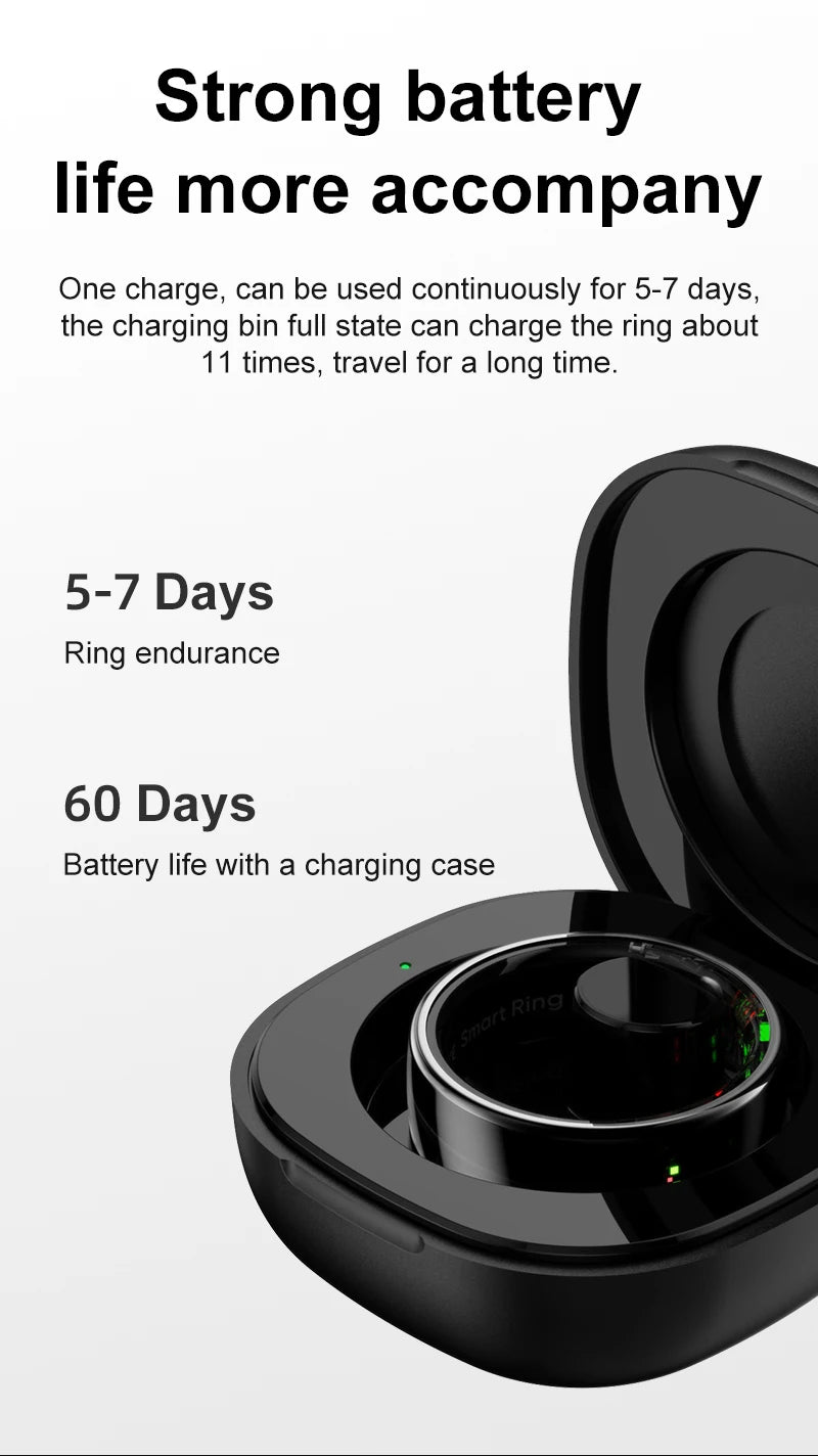 R08 Smart Ring – Touch Control, Health Monitor & Waterproof IP68, Skin Temp Tracker
