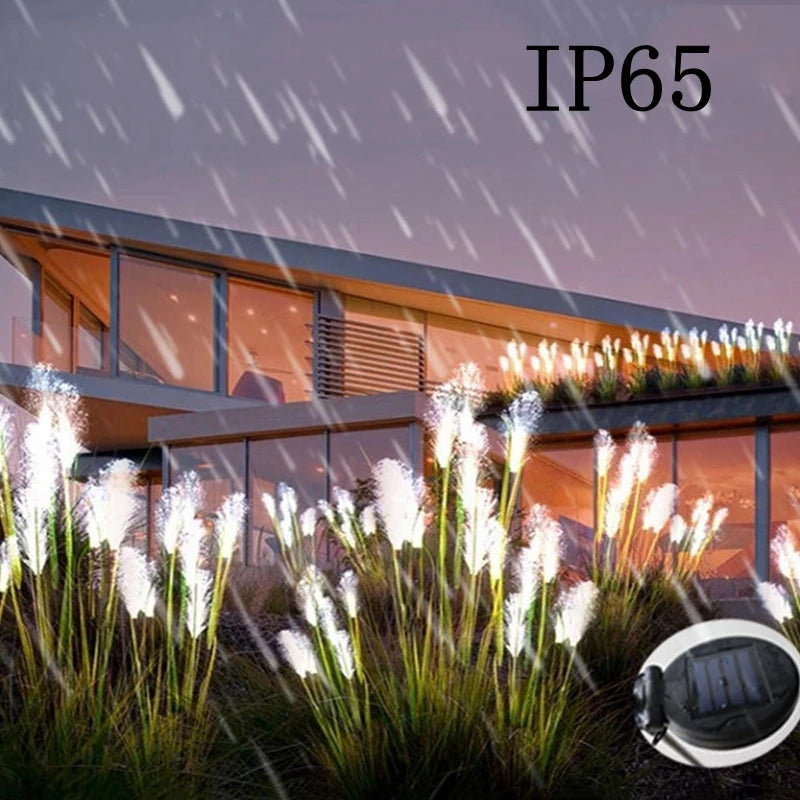 Solar “Bull-Rush” Fiber-Optic Garden Lights – Waterproof Lawn Lamps with Realistic Flower Glow