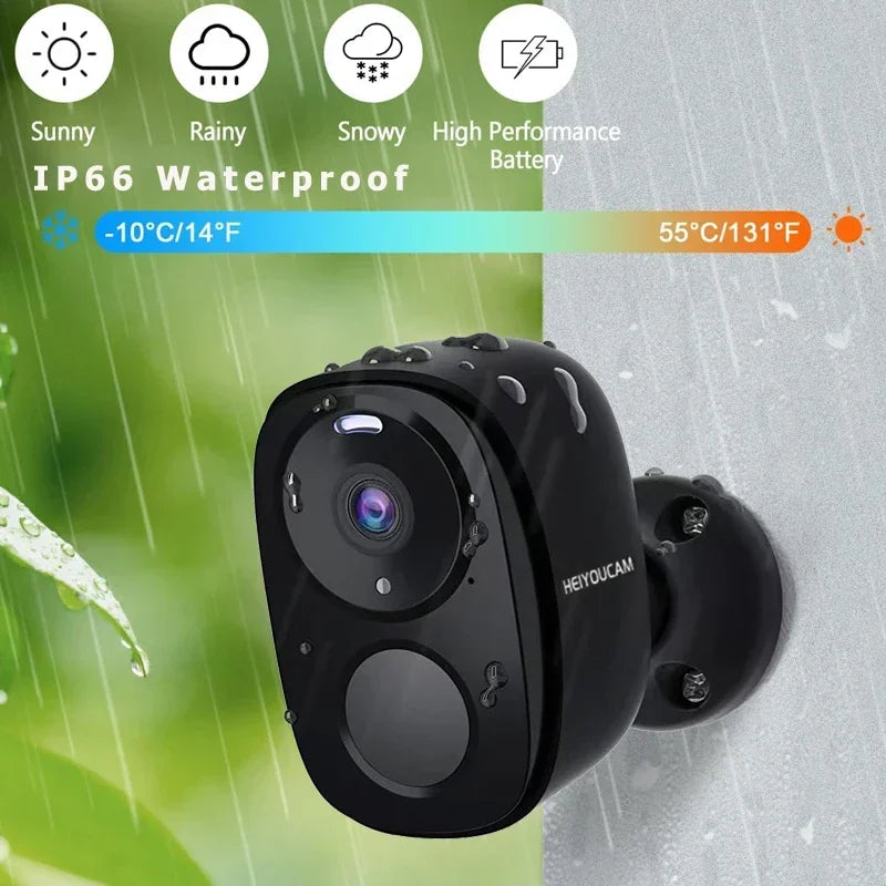 GuardianVision™ 2K Wireless Outdoor Security Camera – AI Motion Detection, Siren & Night Vision, IP66 Waterproof